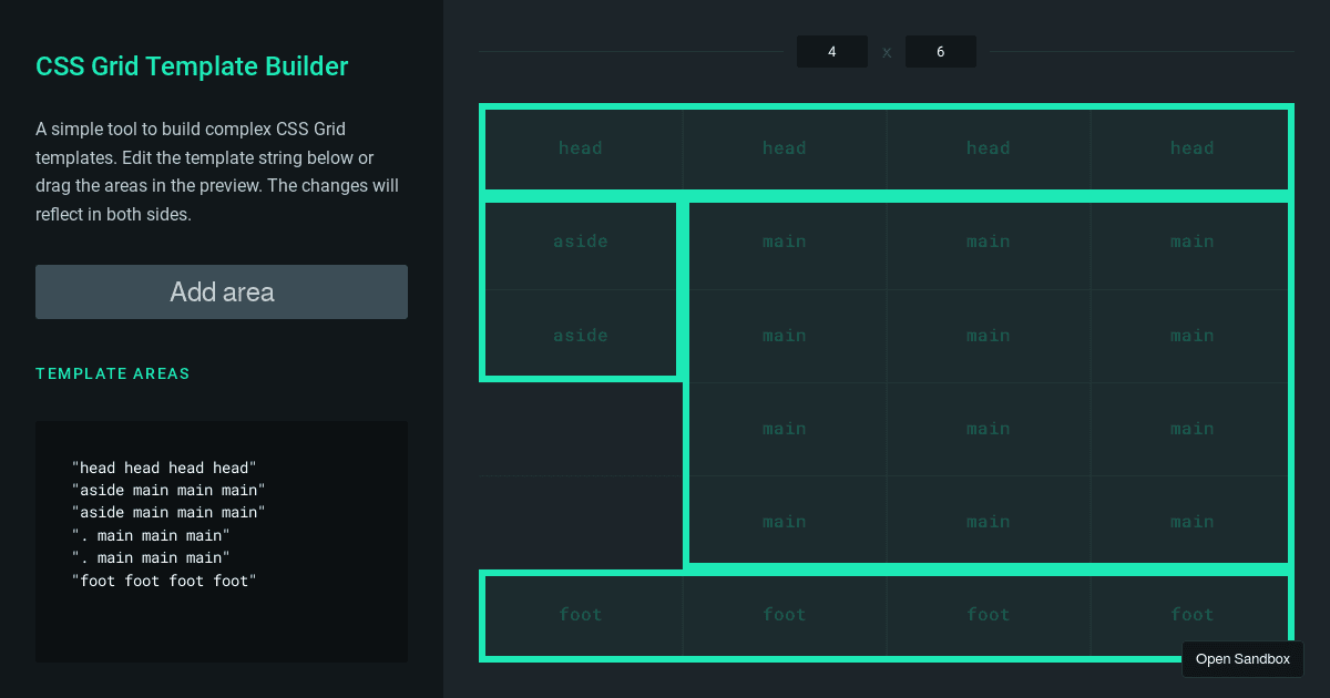 CSS Grid Template Builder (forked) - Codesandbox
