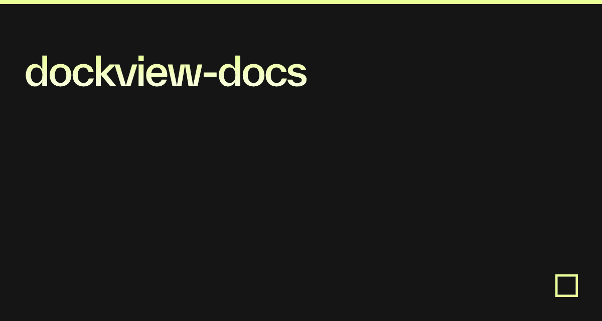 Dockview dockview-docs - Codesandbox