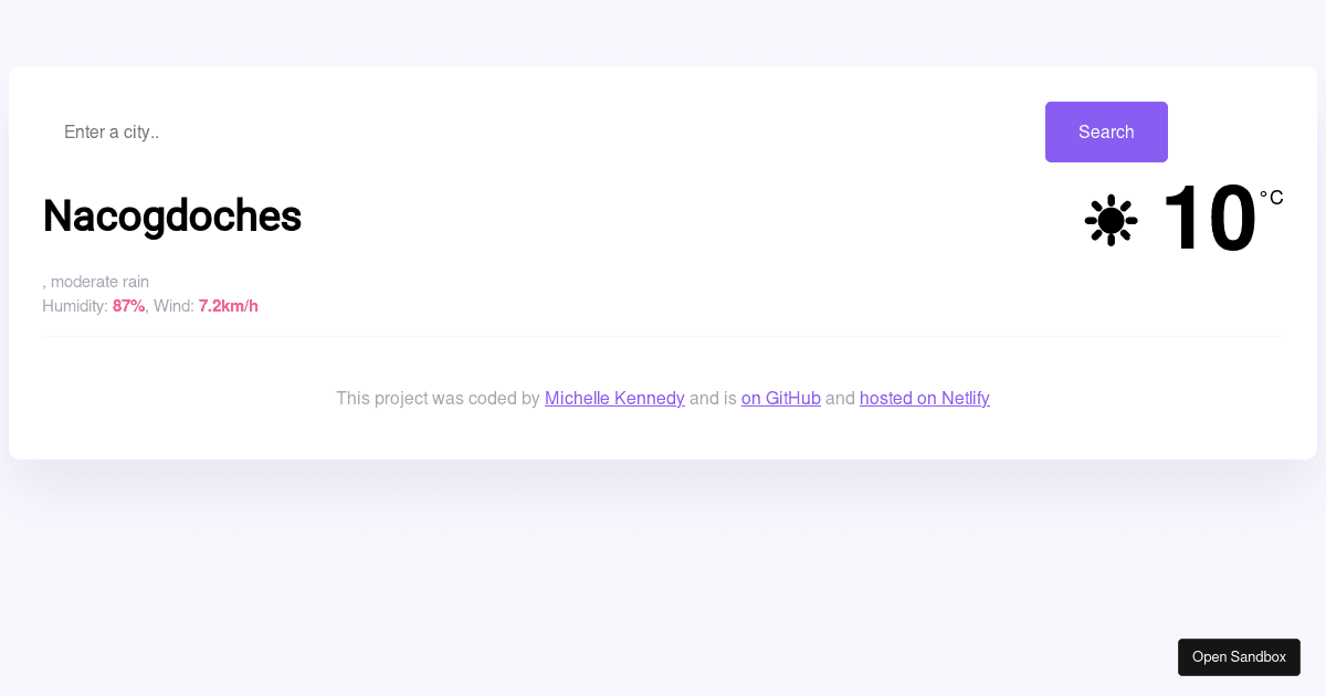 Weather Project (forked) - Codesandbox