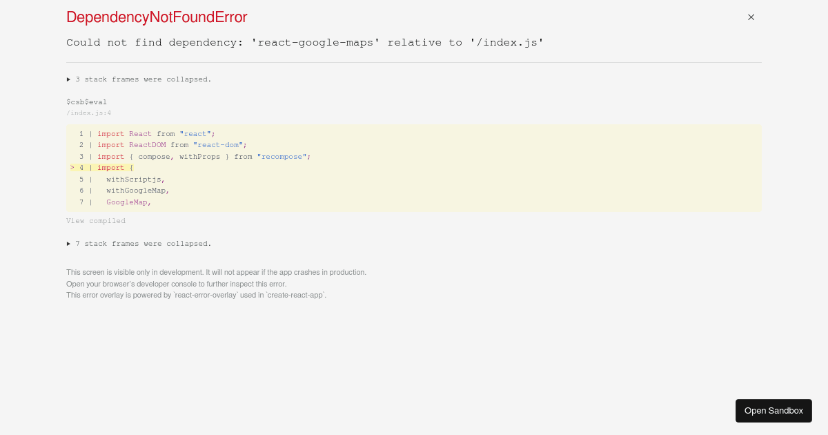 react-google-maps example - Codesandbox