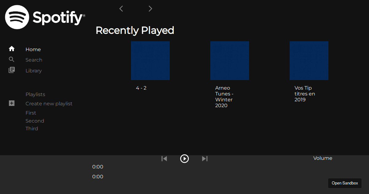 spotify - Codesandbox