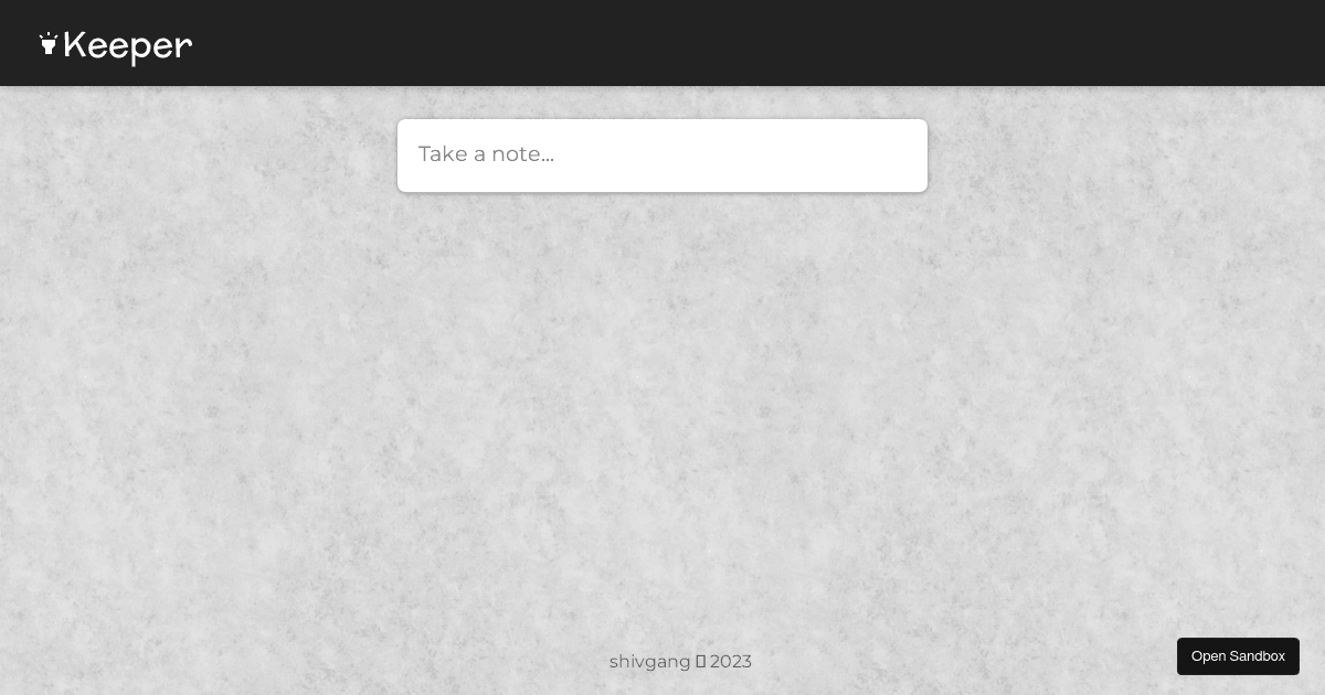 Keeper - Codesandbox