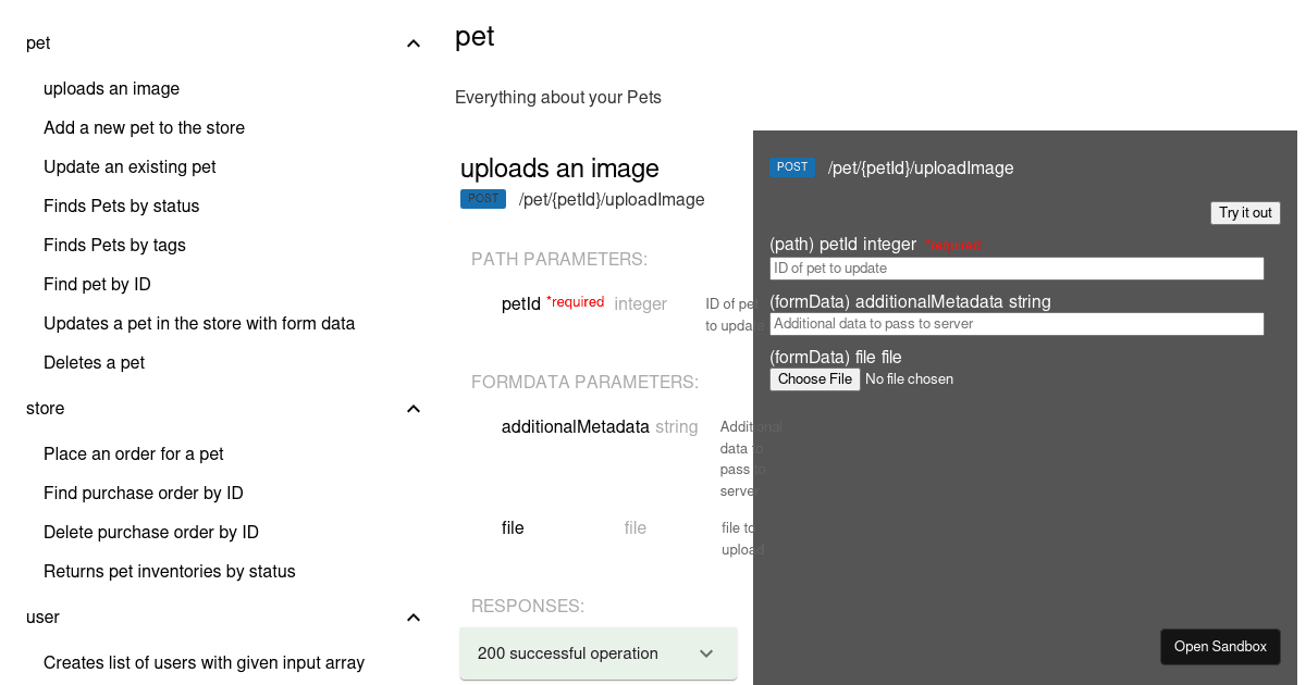 OpenApi Api doc (forked) - Codesandbox