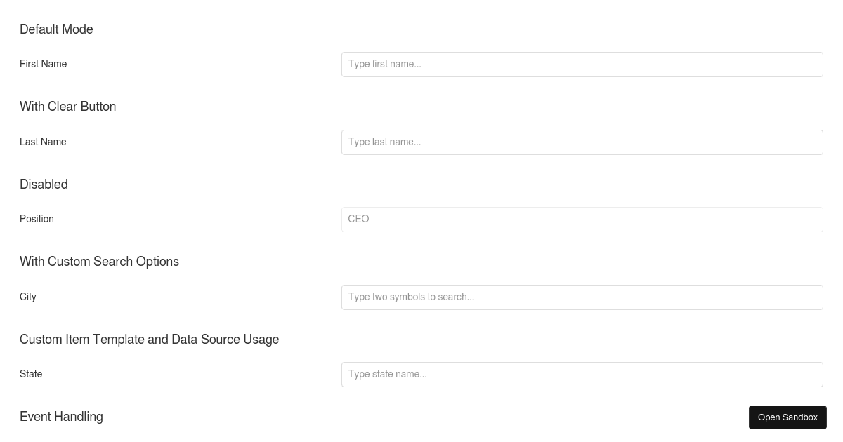 autocomplete – javascript renderer - codesandbox... Overview - DevExtreme Autocomplete - Codesandbox