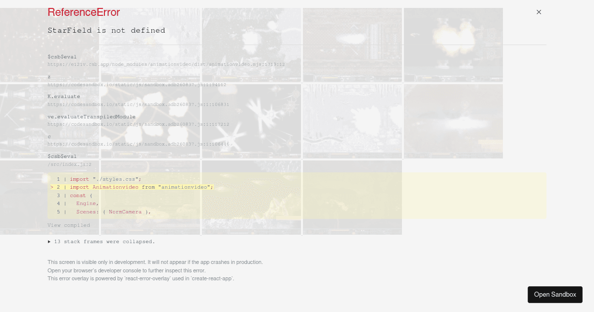 AnimationVideo - Screenshot Lightbox - Codesandbox