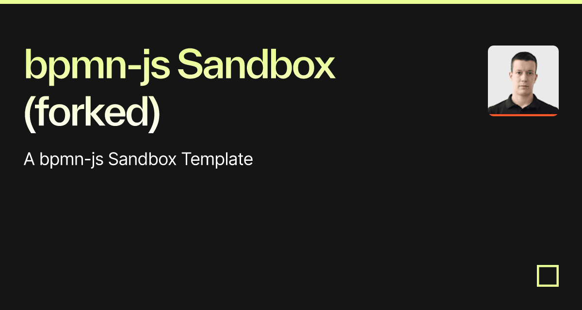 bpmn-js Sandbox (forked) - Codesandbox