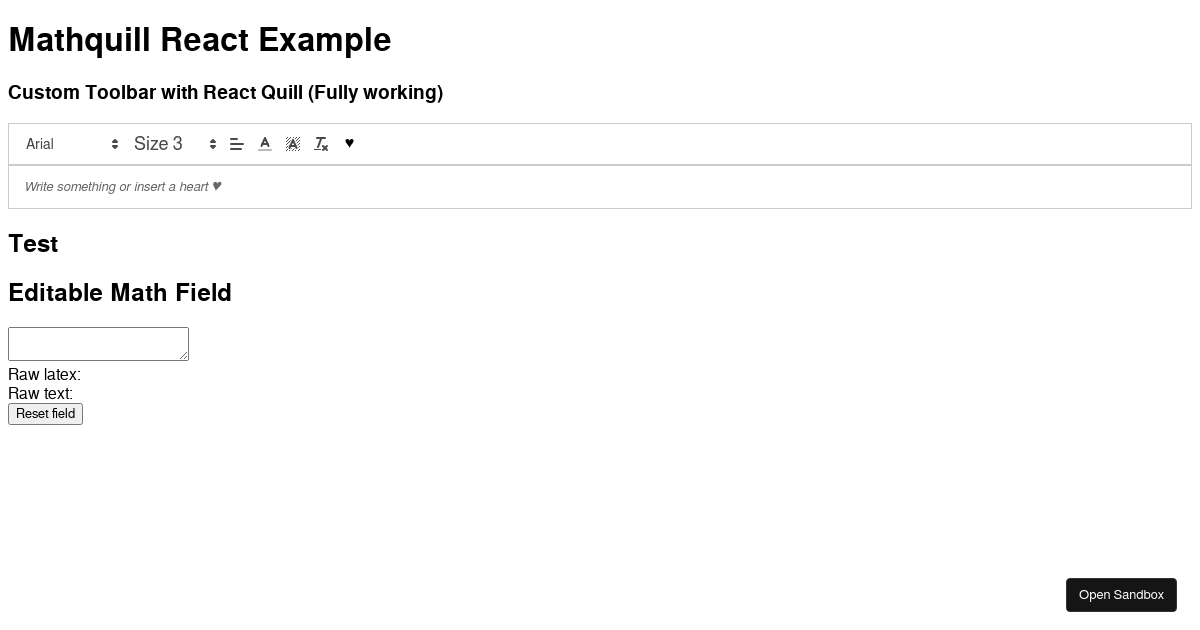 Custom Toolbar with React Quill (Fully working) (forked) Codesandbox