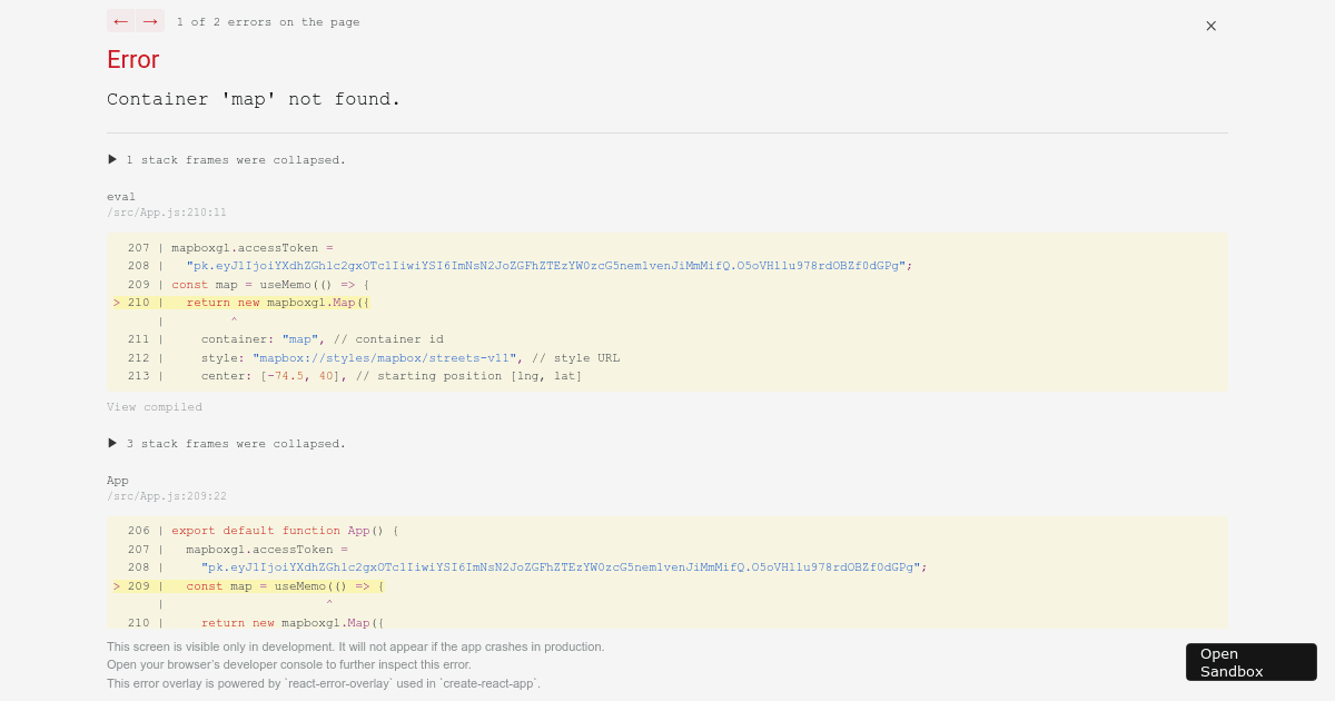 MapBox Rectangle Draw Demo (forked) - Codesandbox