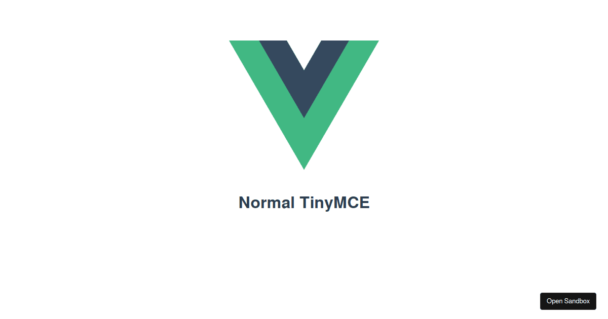 TinyMCE & Vue test - Codesandbox