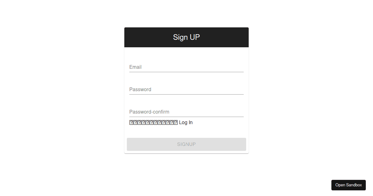 FirebaseAuth SignUp step1 Codesandbox Firebaseauth signup step1 codesandbox
