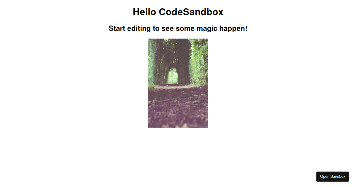 Image Loading Container Test - Codesandbox