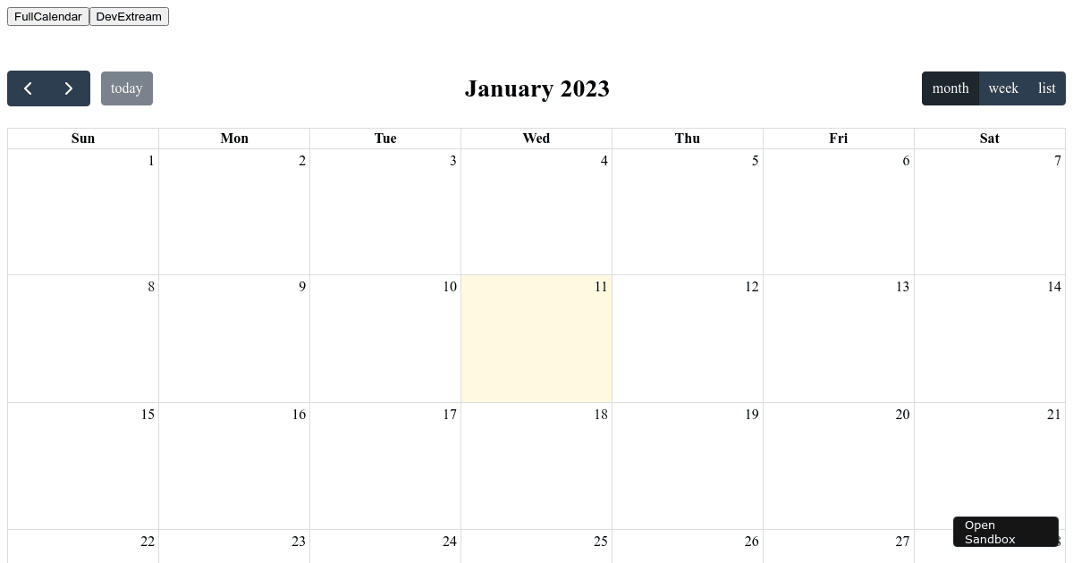 Calendar (forked) - Codesandbox