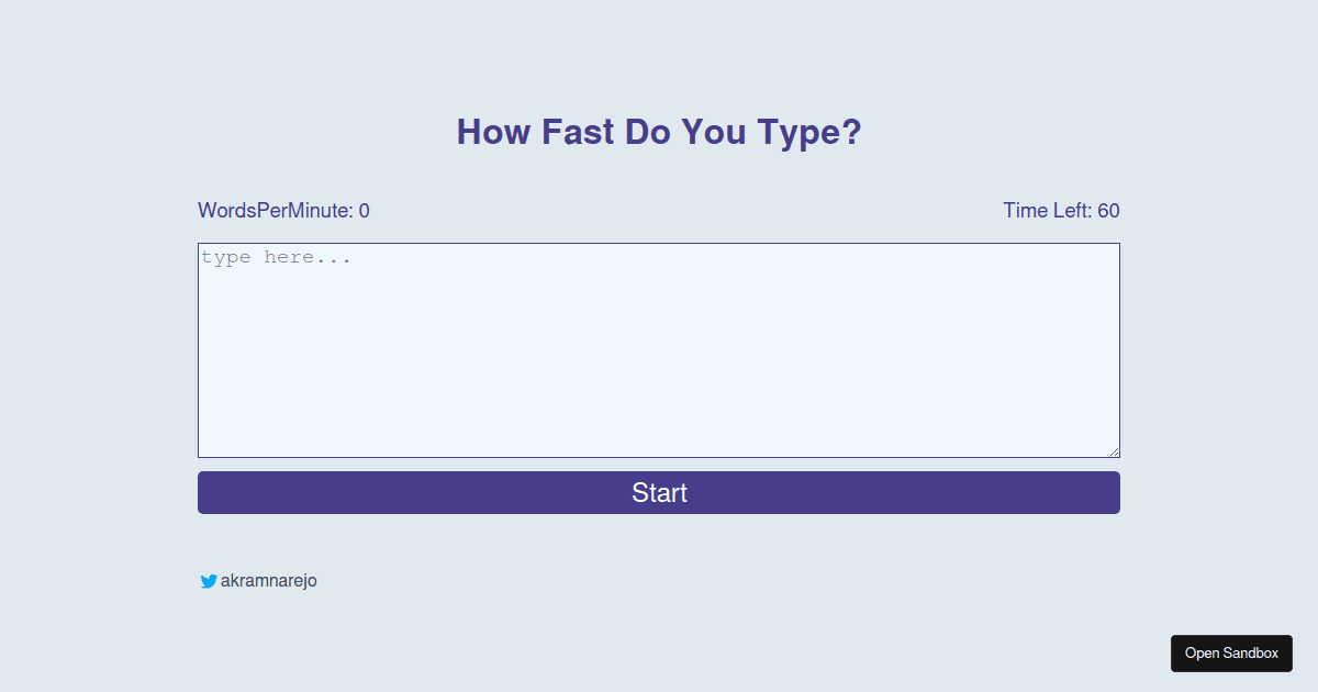 speedtype - Codesandbox