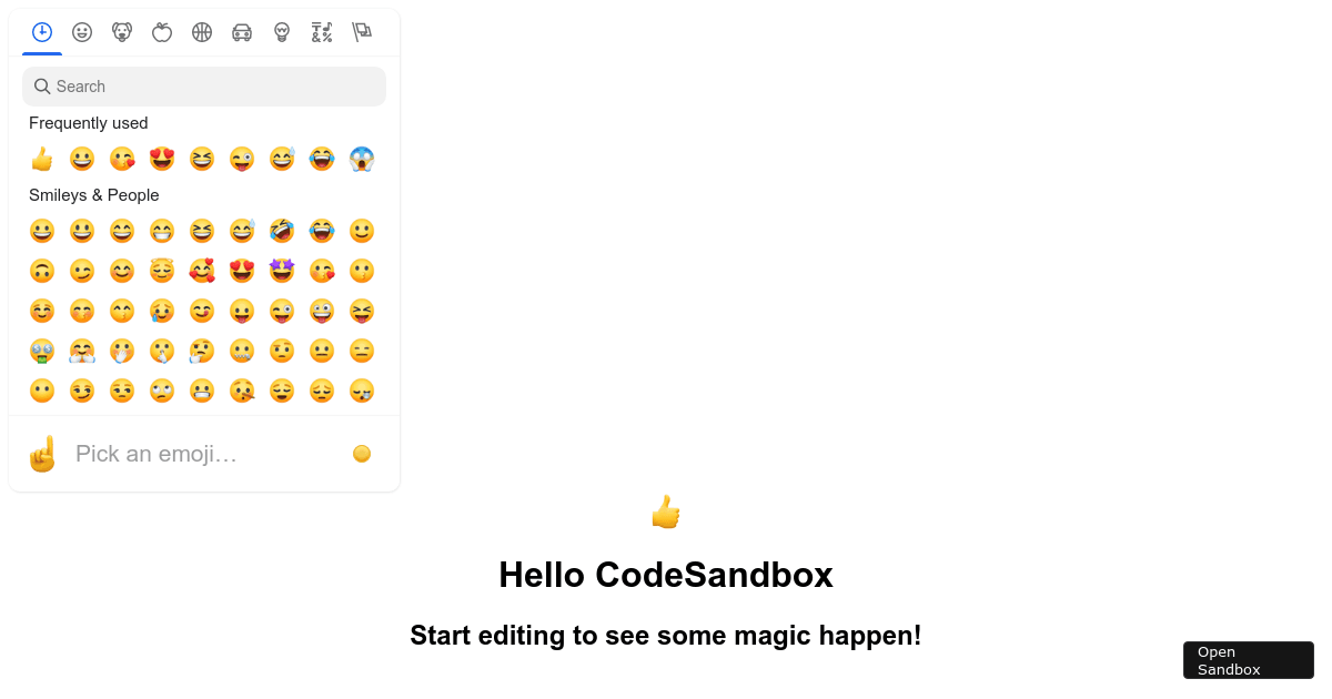 emojipicker Codesandbox