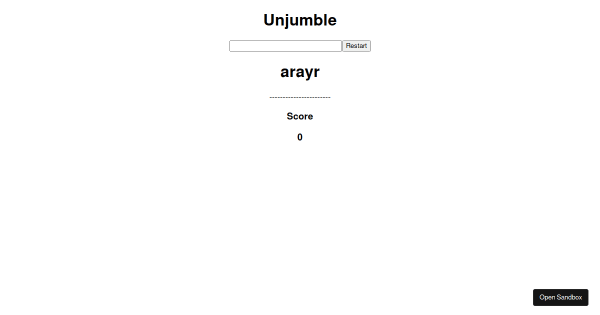 unjumble - Codesandbox