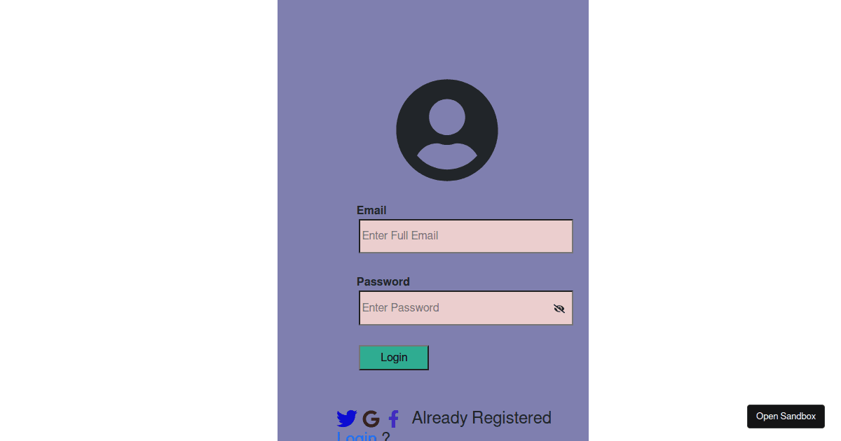 react router login page Codesandbox