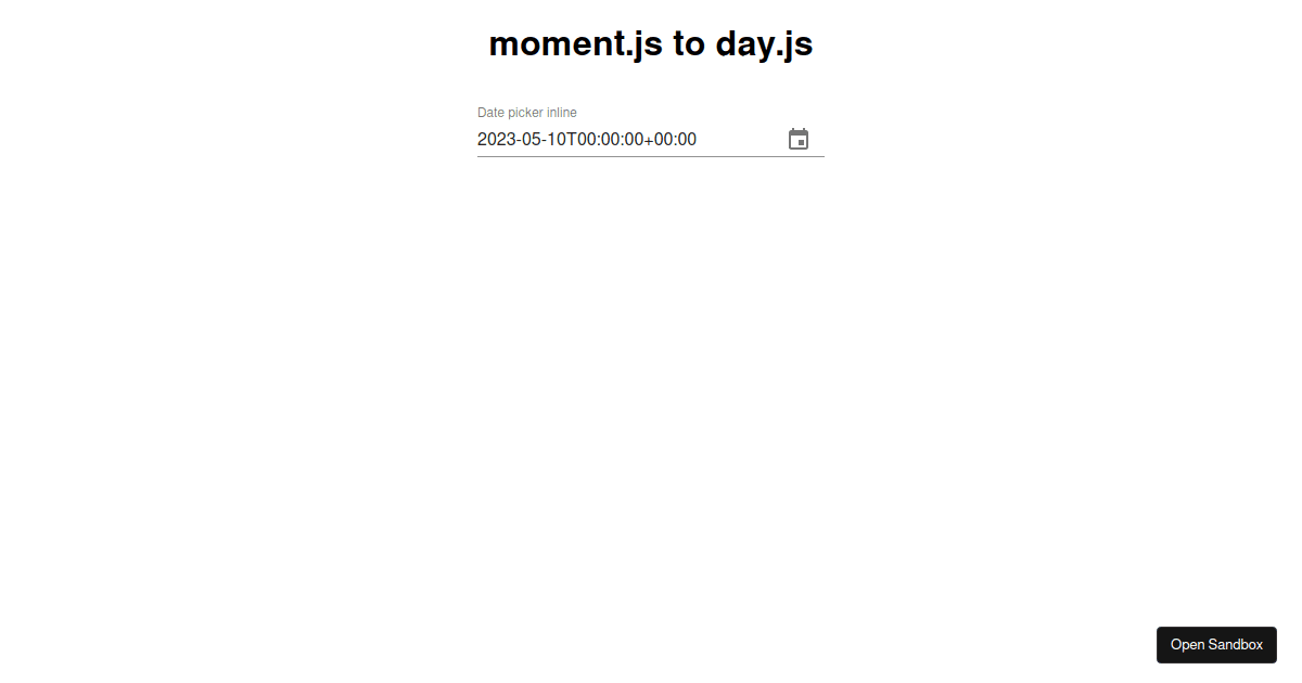 moment.js to day.js Codesandbox