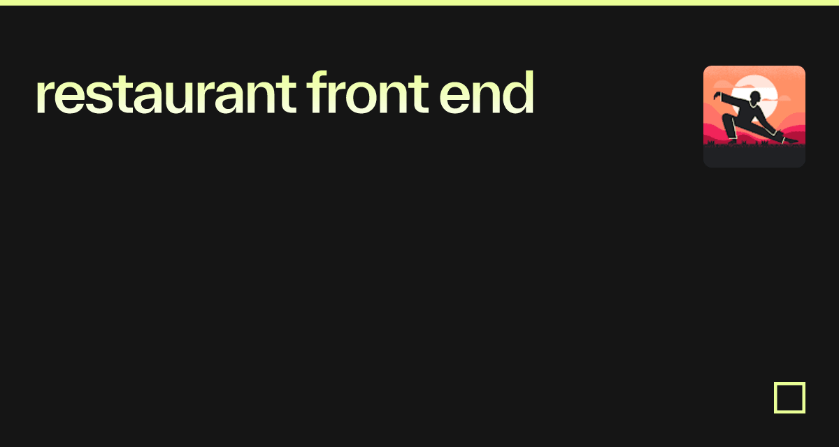 restaurant front end - Codesandbox
