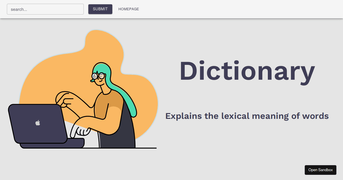 dictionary - Codesandbox