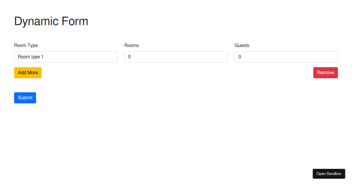 Dynamic-react-form - Codesandbox