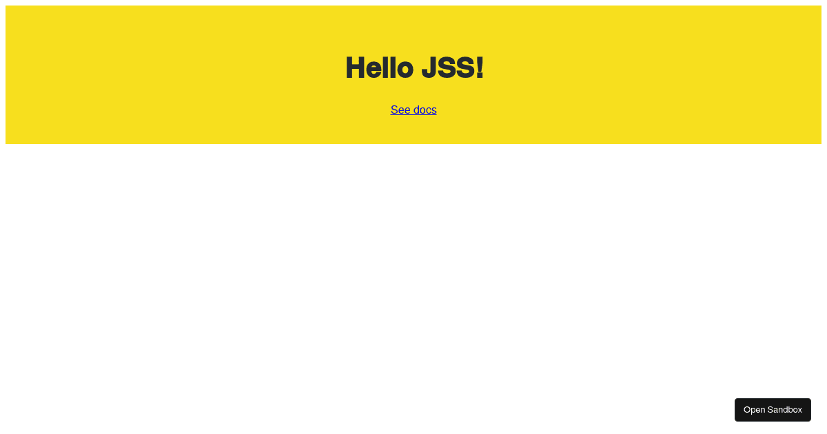 Core JSS playground - Codesandbox