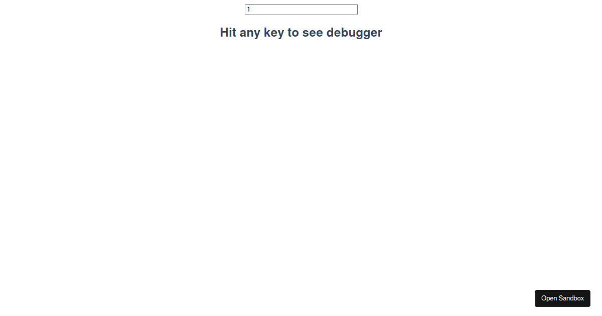 use key debugger - Codesandbox
