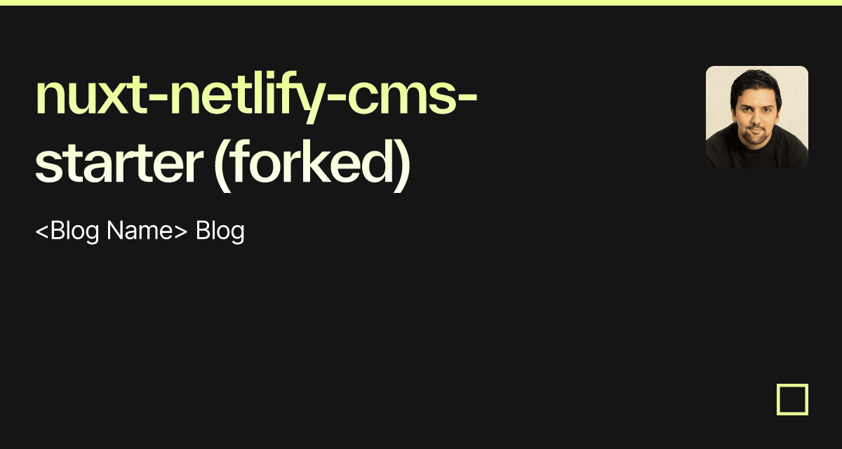 Nuxt-netlify-cms-starter (forked) - Codesandbox