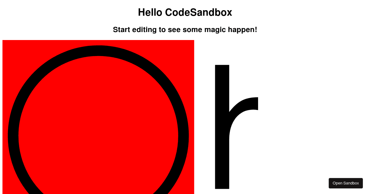 SVG with typography playground - square viewbox - Codesandbox
