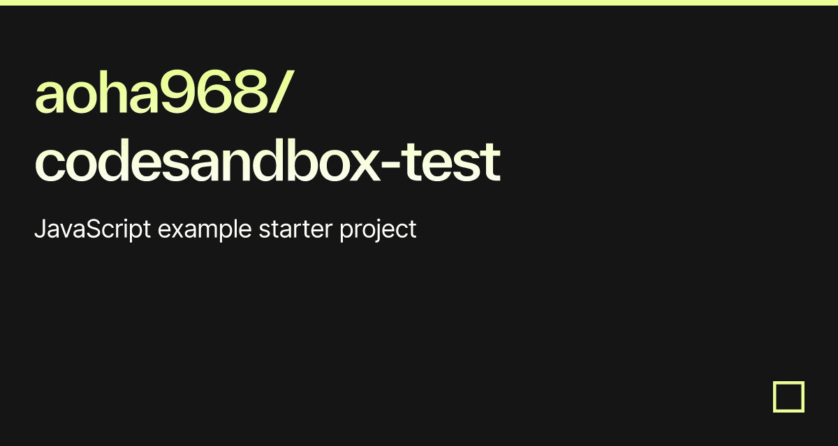 aoha968/codesandbox-test - Codesandbox