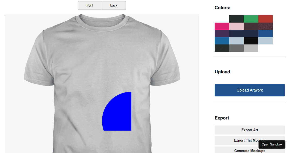 Fabric.js Tshirt Designer Codesandbox