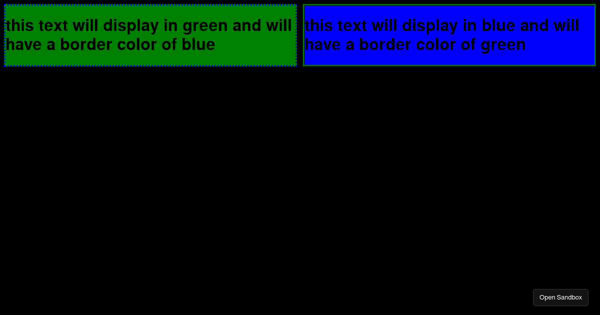 the html and css borders - Codesandbox