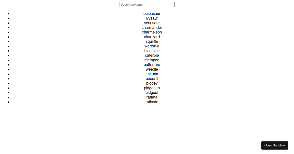 Debounced Search - Codesandbox