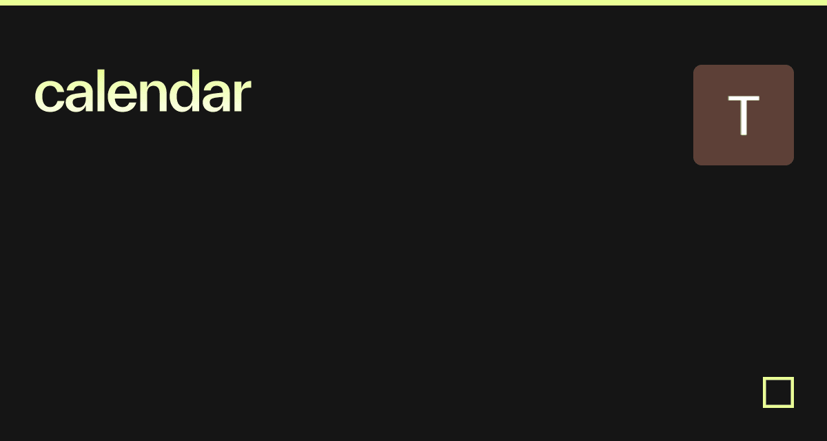 calendar - Codesandbox