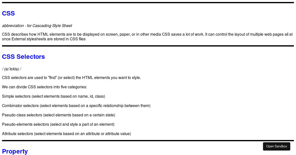 dictionary - Codesandbox