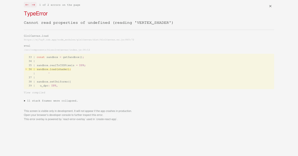 Appear shader - Codesandbox