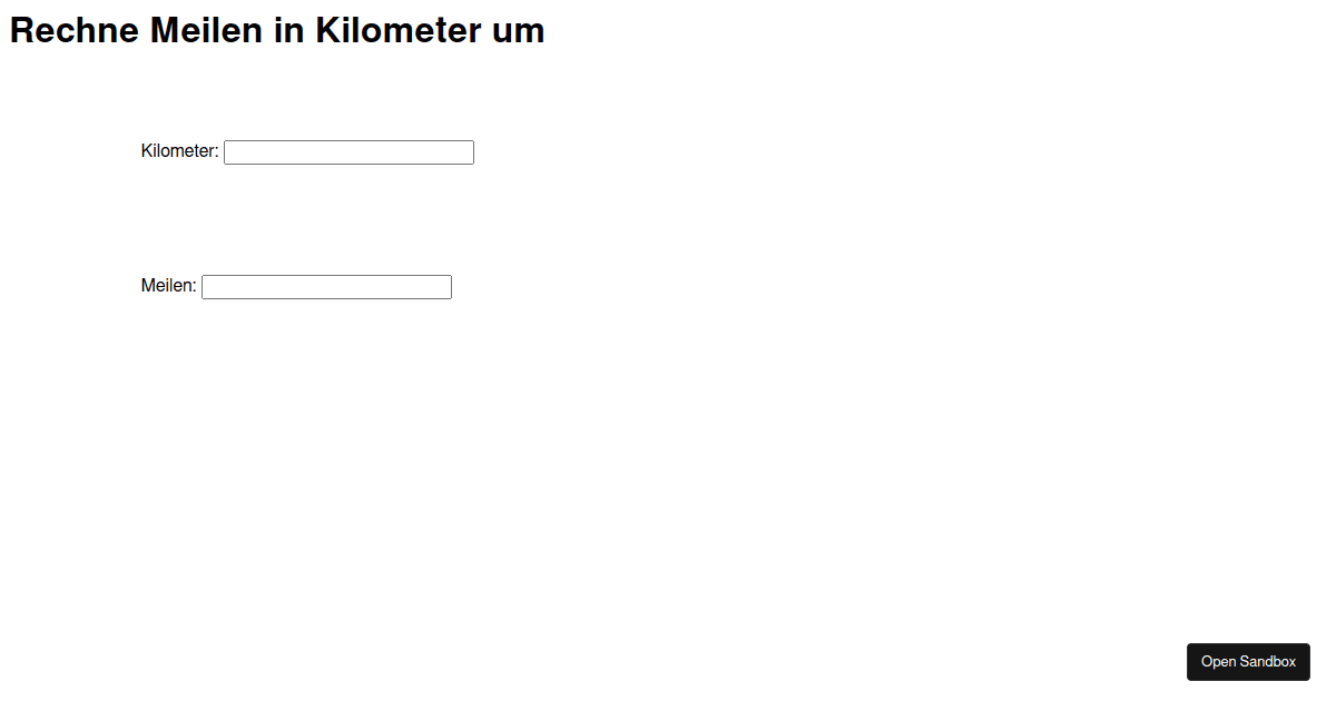 Meilen In KM Codesandbox meilen-in-km-codesandbox