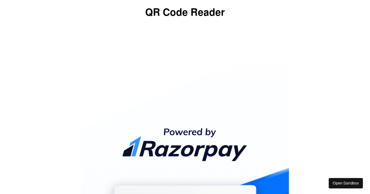 QR Code Reader (forked) Codesandbox
