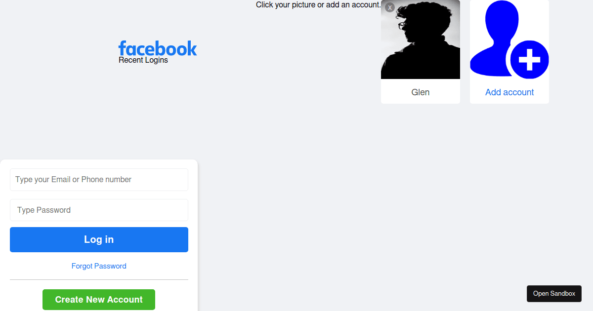 facebook-clone - Codesandbox