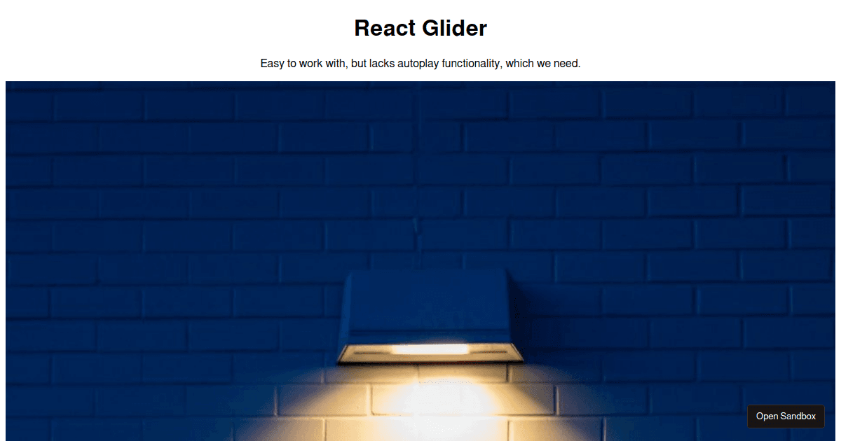 React Glider Test (forked) Codesandbox