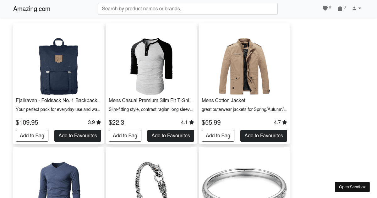 ecommerce - Codesandbox
