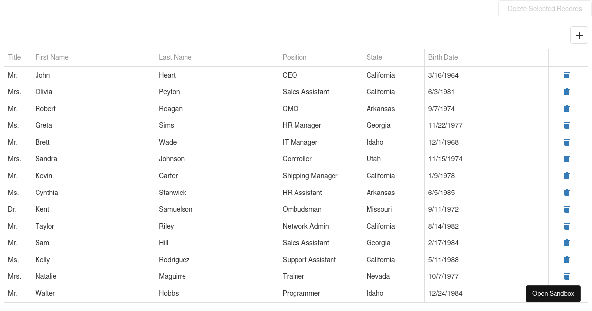 Cell Editing and Editing API - DevExtreme Data Grid (forked) - Codesandbox