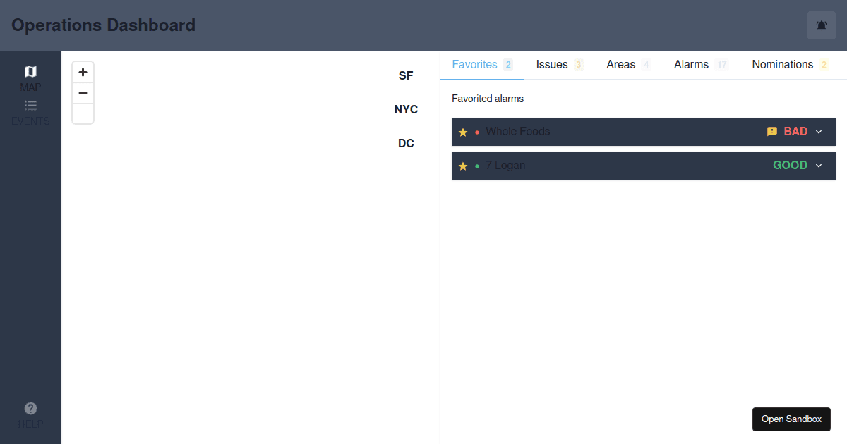 Ops Dashboard - Markers WIP - Codesandbox
