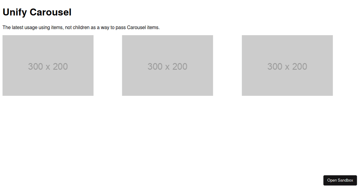 Carousel Usage - Codesandbox