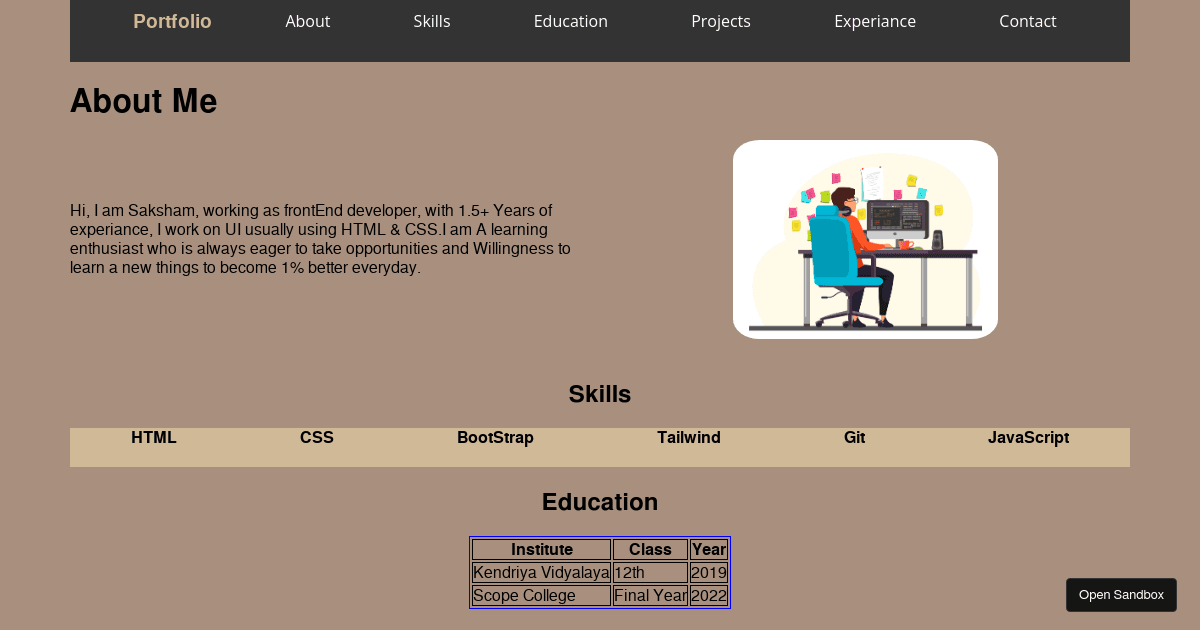 Resume - HTML - Codesandbox