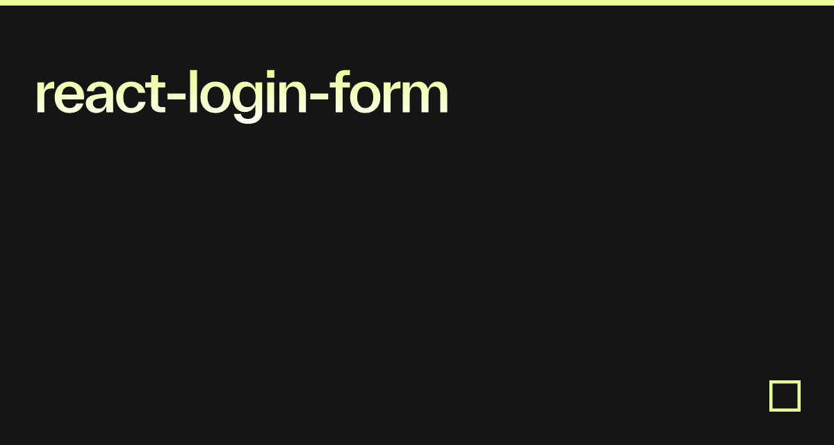 React Login Form Codesandbox 