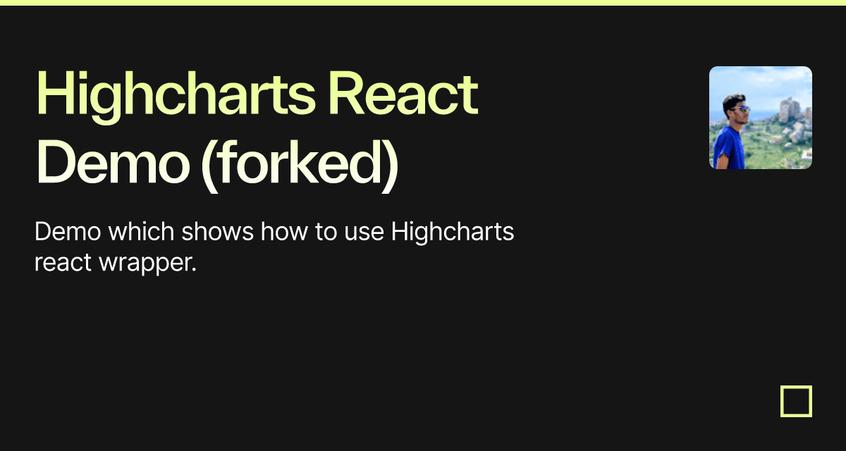 Highcharts React Demo (forked) - Codesandbox