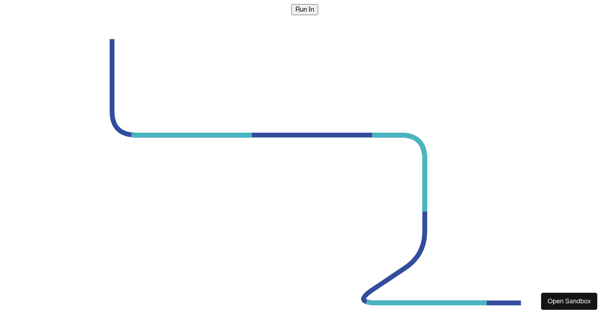 make path with border radius like + dashstroke animation - Codesandbox