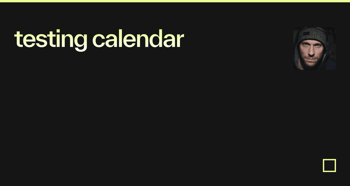 testing calendar - Codesandbox