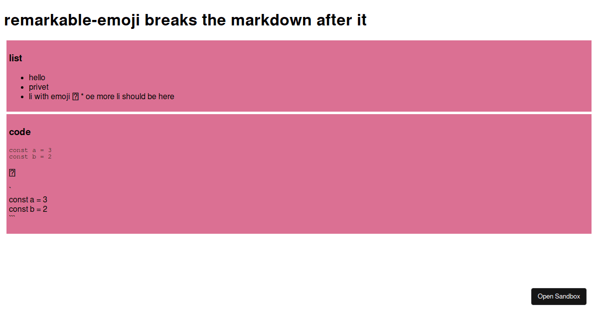 Markdown (forked) - Codesandbox