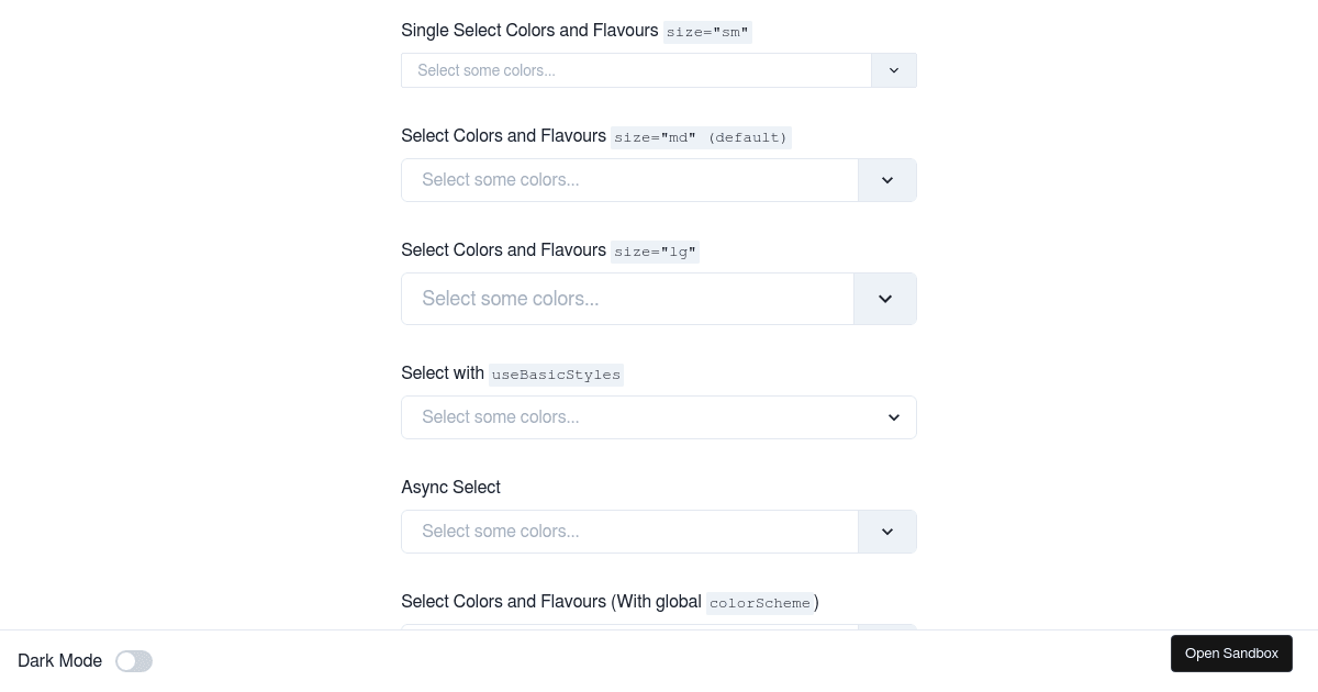chakra-react-select demo - Codesandbox